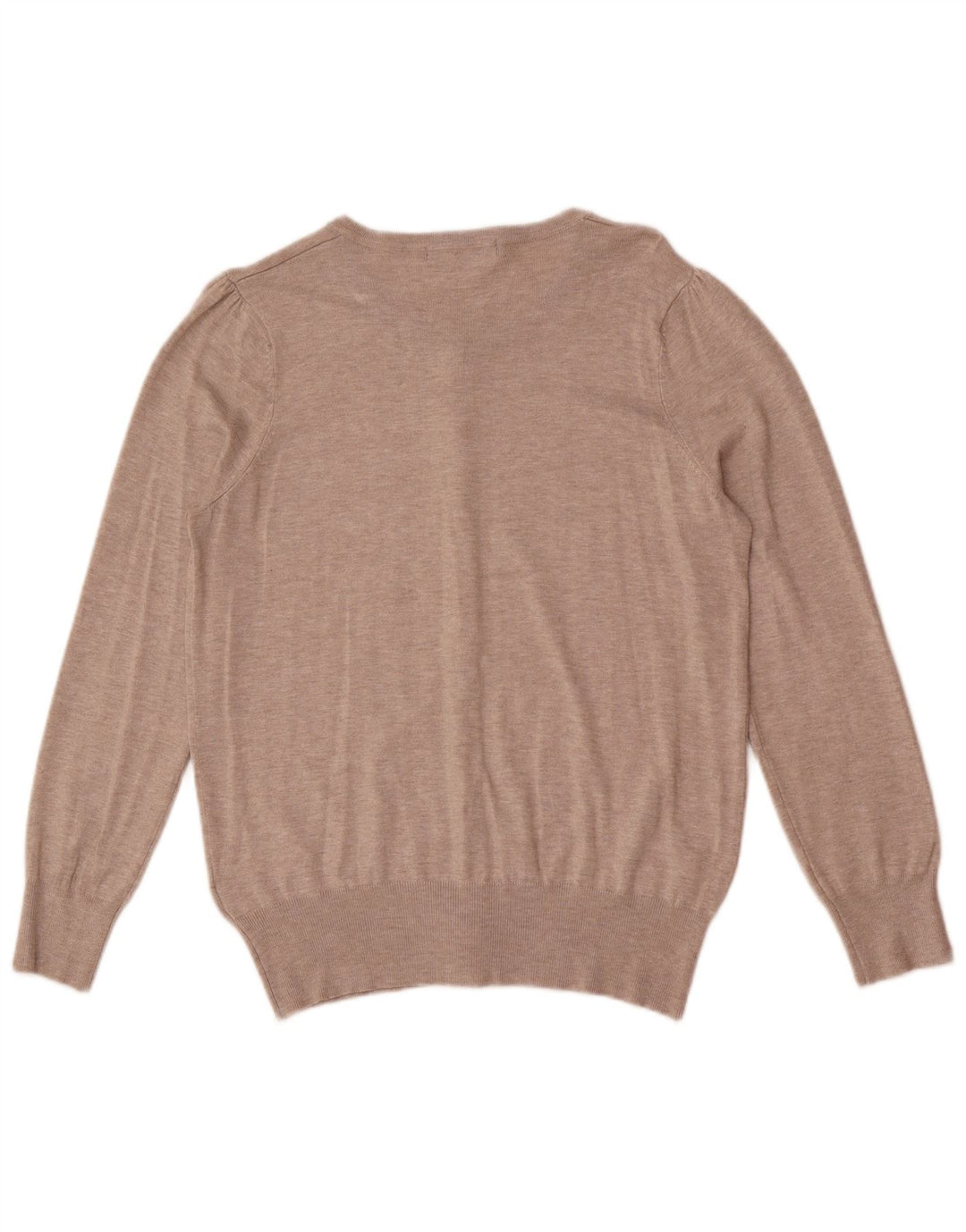Suéter cardigã feminino Marks & Spencer Reino Unido 16 grande viscose bege