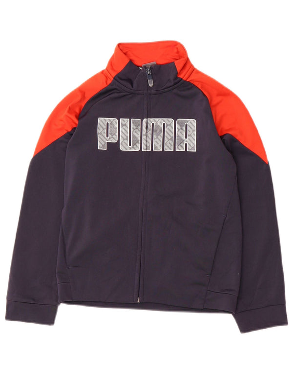 Jaqueta Puma Boys Graphic Tracksuit Top 7-8 anos Azul marinho Colorblock