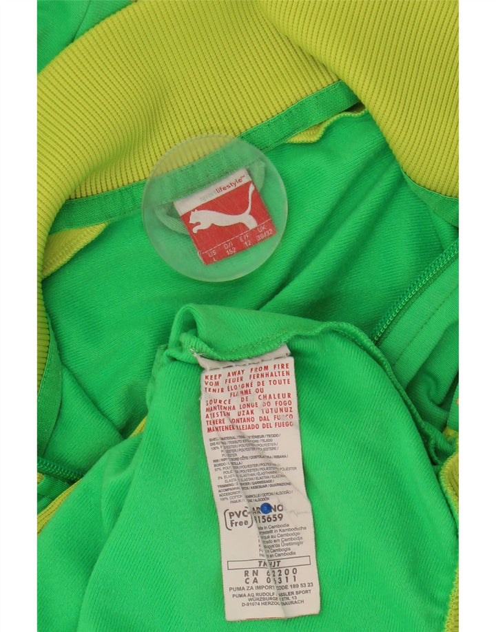 Jaqueta Puma Meninos Treino Top 11-12 Anos Verde Colorblock Poliéster