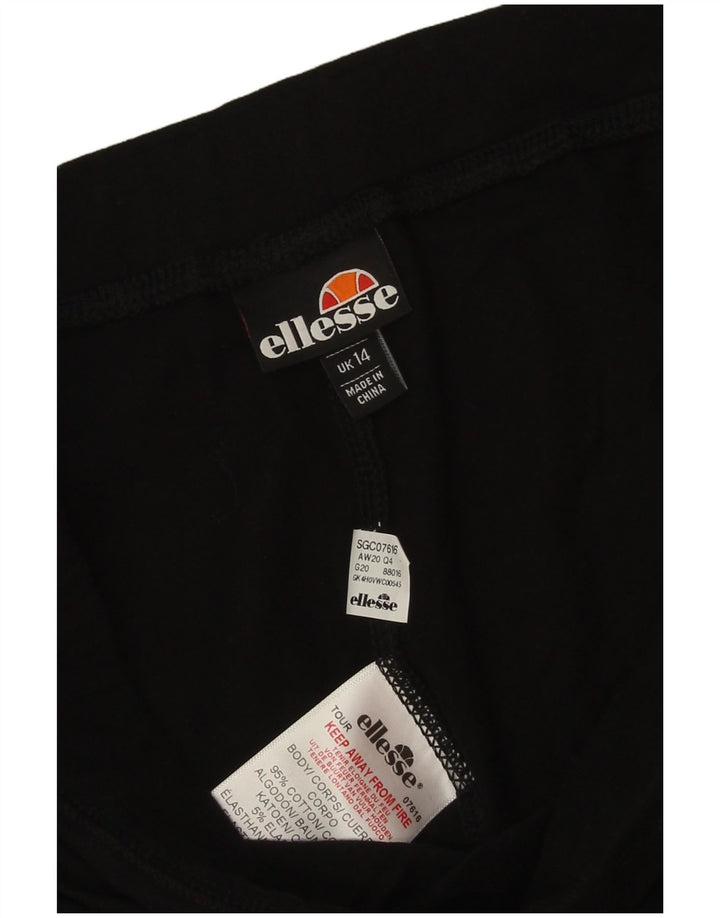 Shorts esportivos gráficos femininos Ellesse UK 14 médio algodão preto