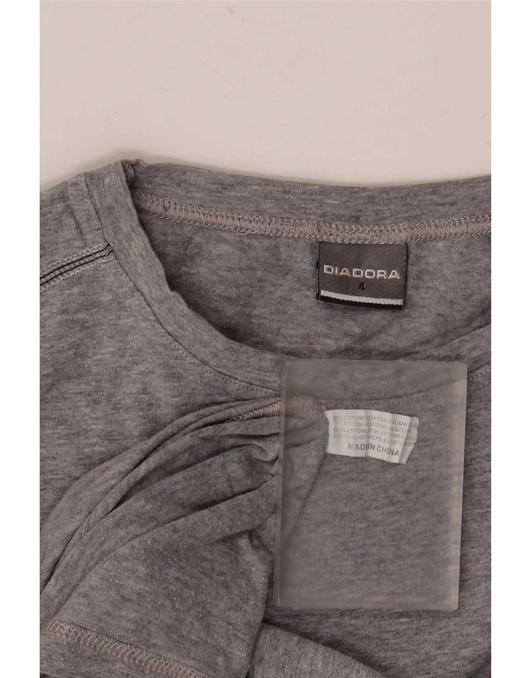 Camiseta masculina Diadora Top cinza médio algodão manchado