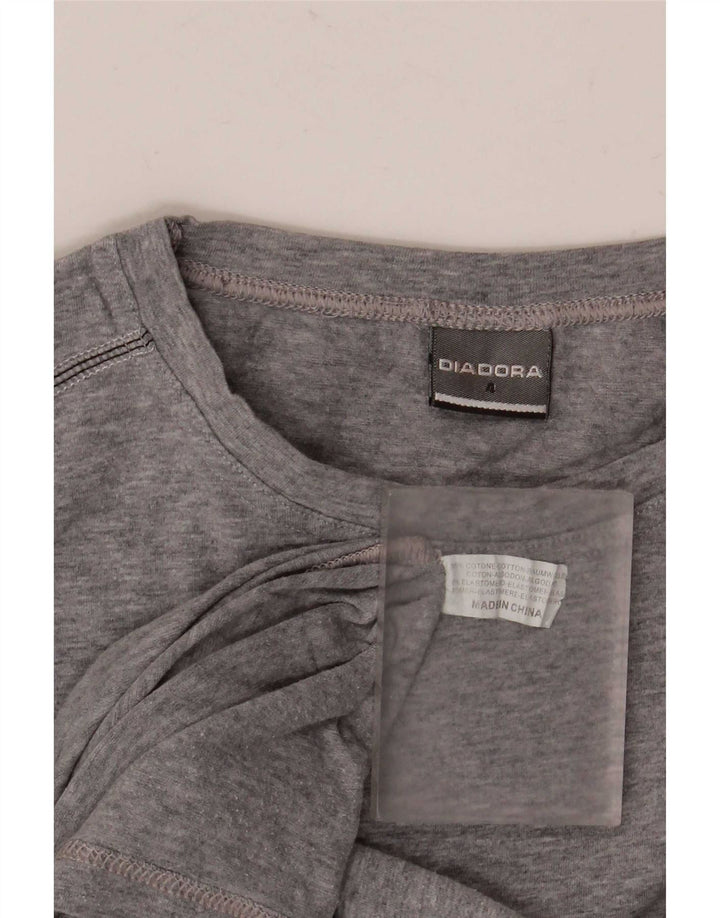 Camiseta masculina Diadora Top cinza médio algodão manchado