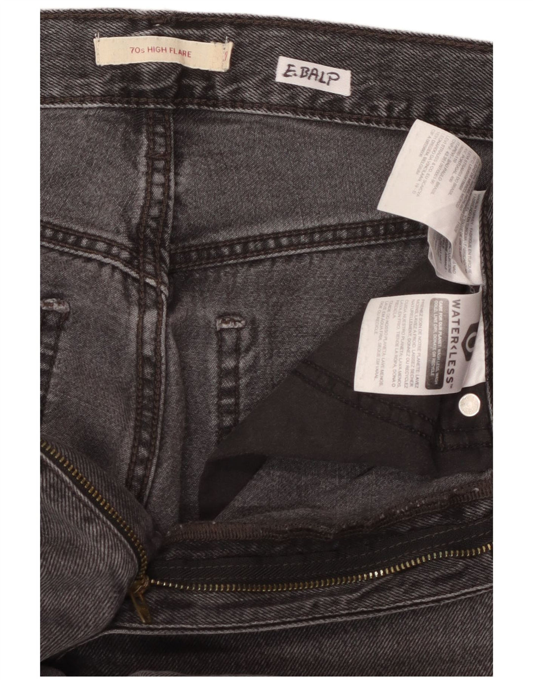 Calça jeans feminina Levi's cintura alta larga W27 L32 cinza