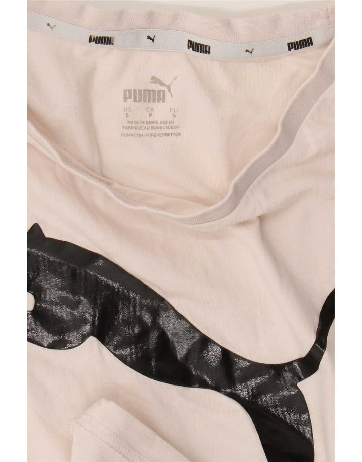 Puma Camiseta Feminina Oversized Graphic Top UK 10 Pequeno Bege