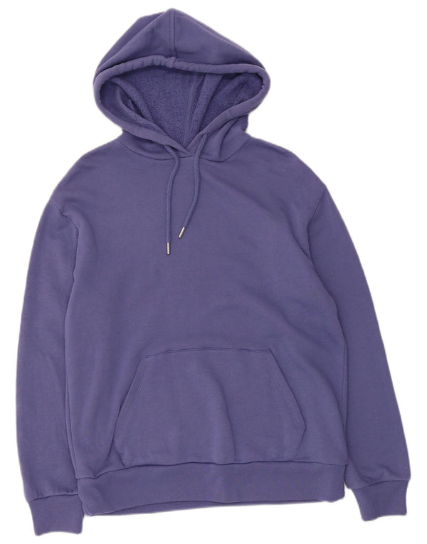 Suéter com capuz feminino Marks & Spencer Reino Unido 12 algodão azul médio