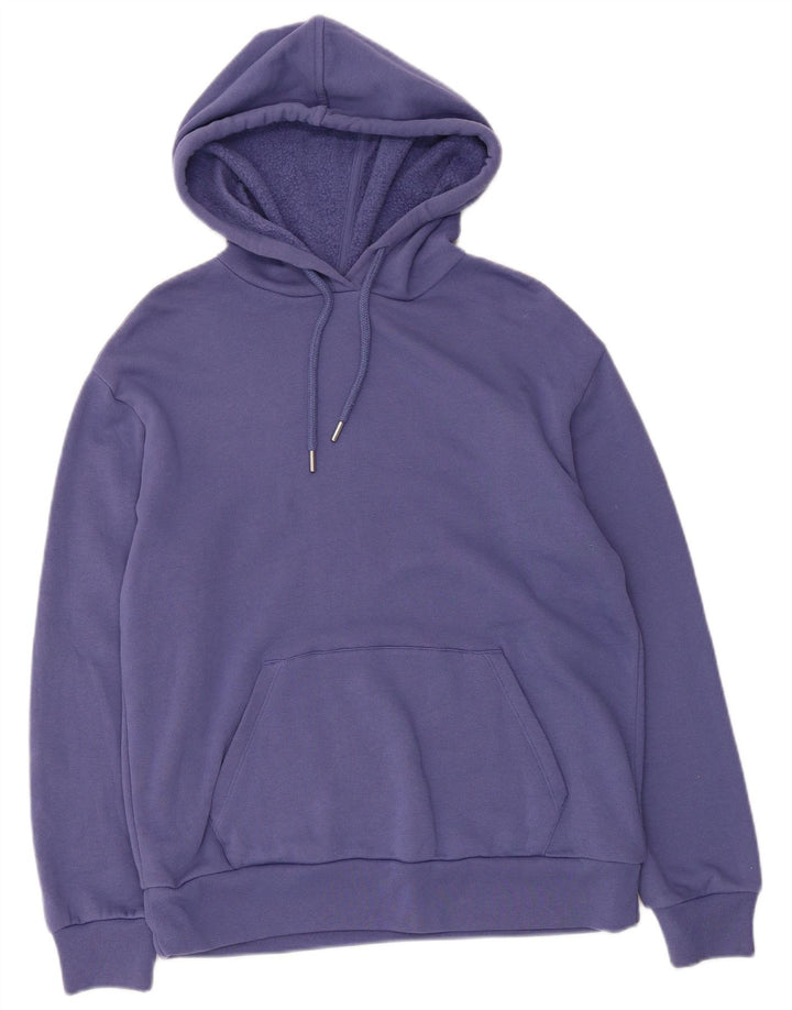 Suéter com capuz feminino Marks & Spencer Reino Unido 12 algodão azul médio