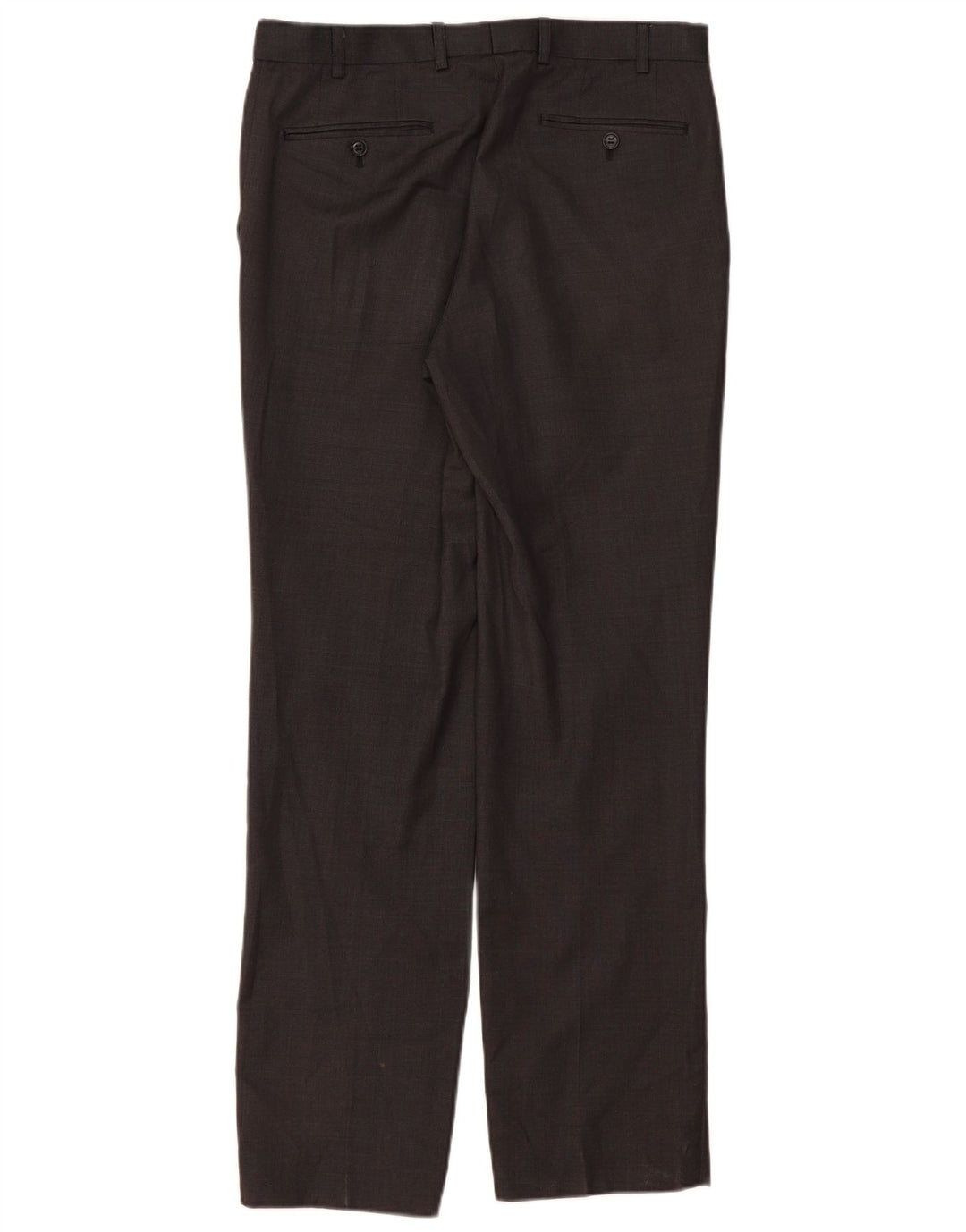 Calça masculina de terno reto Marks & Spencer W32 L33 lã cinza