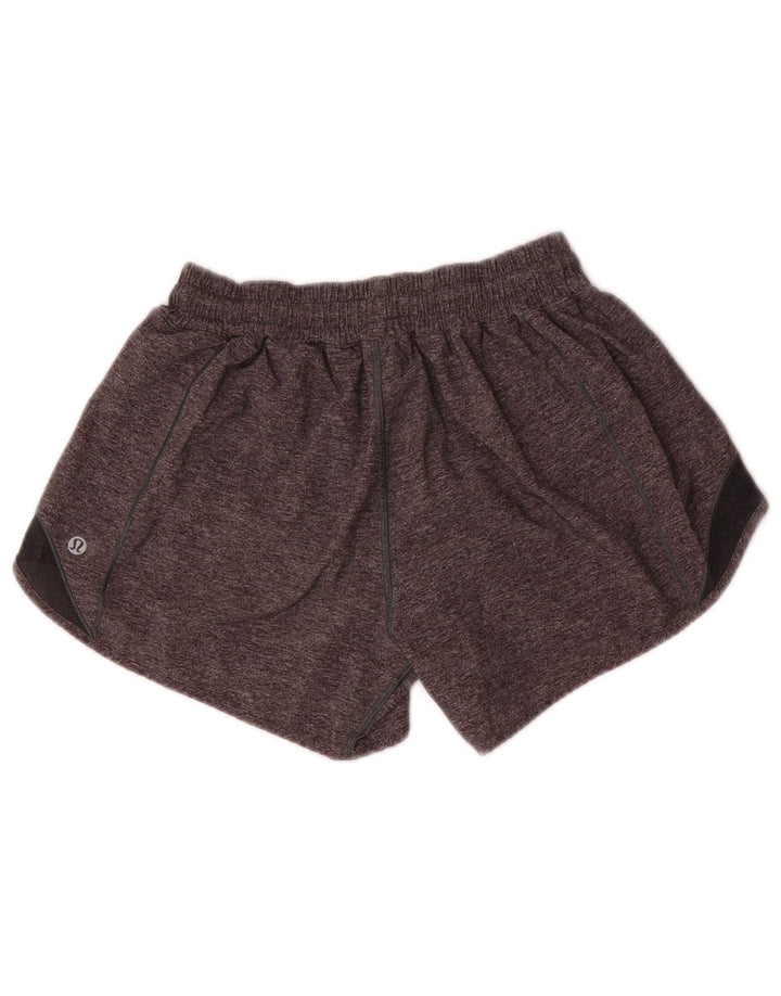 LULULEMON Shorts esportivos femininos US 6 poliéster colorblock cinza médio