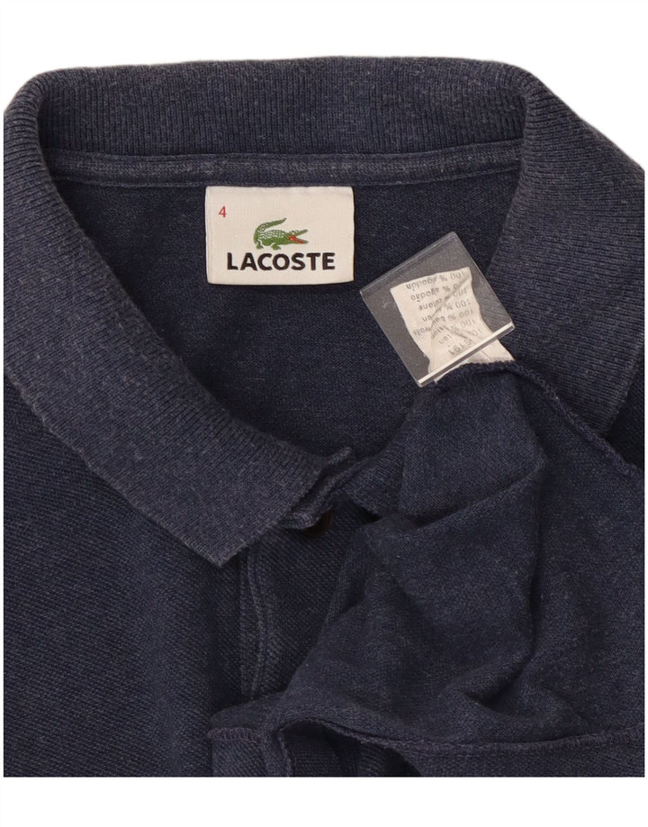 Camisa polo masculina Lacoste tamanho 4 médio algodão azul marinho