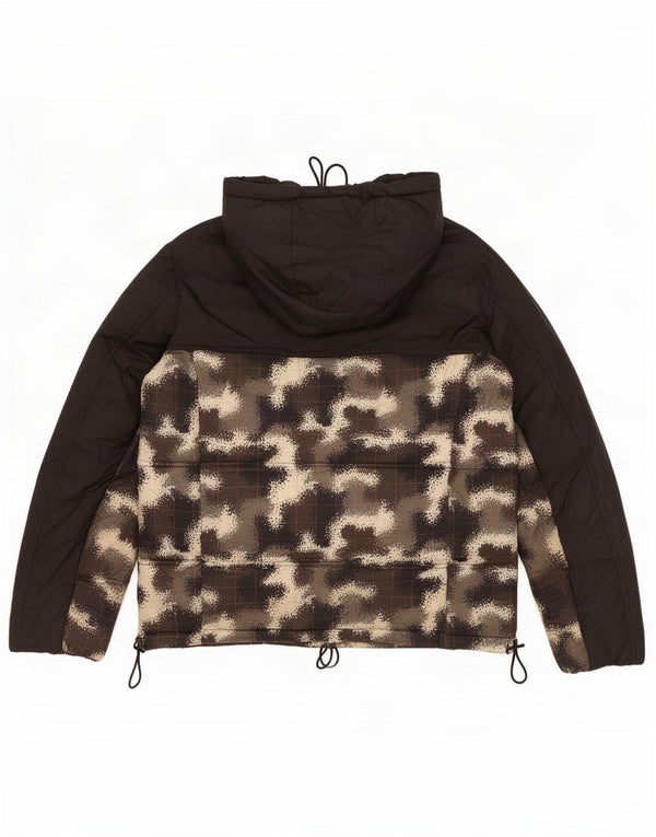 Jaqueta masculina pulôver acolchoada Champion UK 38 camuflagem preta média