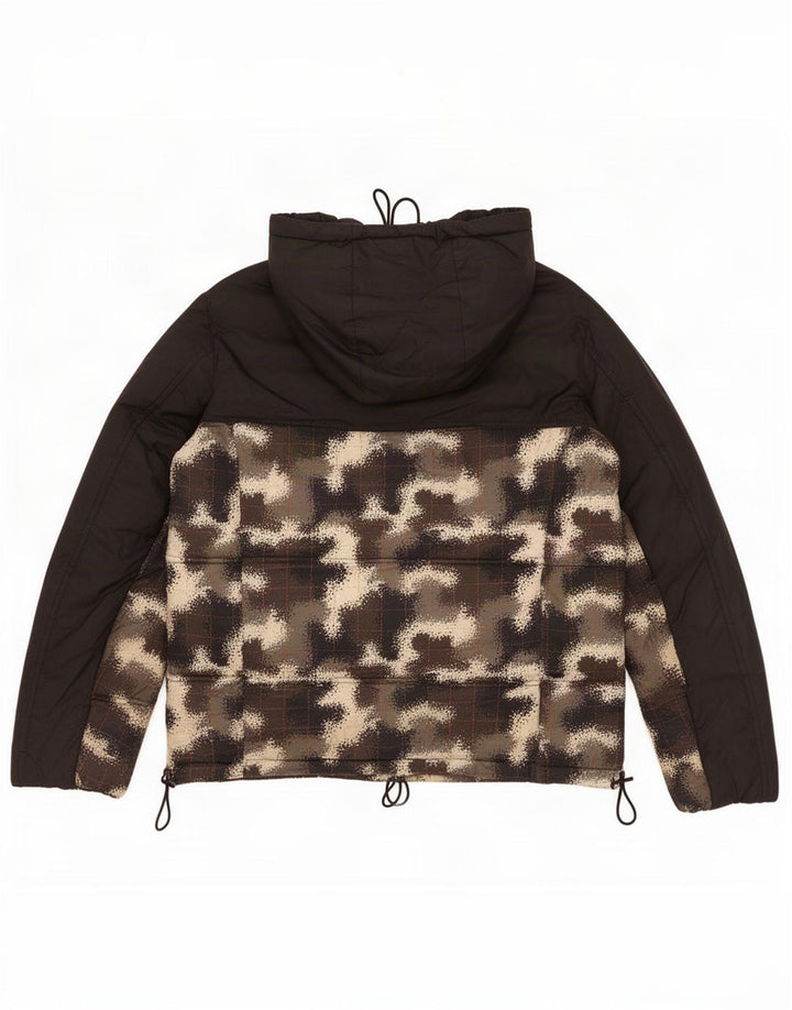 Jaqueta masculina pulôver acolchoada Champion UK 38 camuflagem preta média