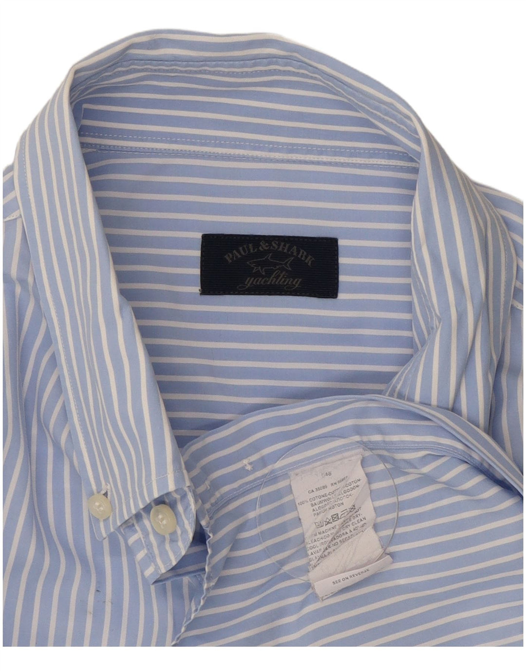 Camisa masculina Paul & Shark 2XL algodão listrado azul