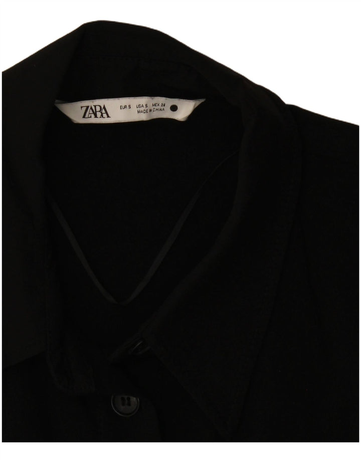 Vestido maxi camisa feminino Zara Reino Unido 10 pequeno preto