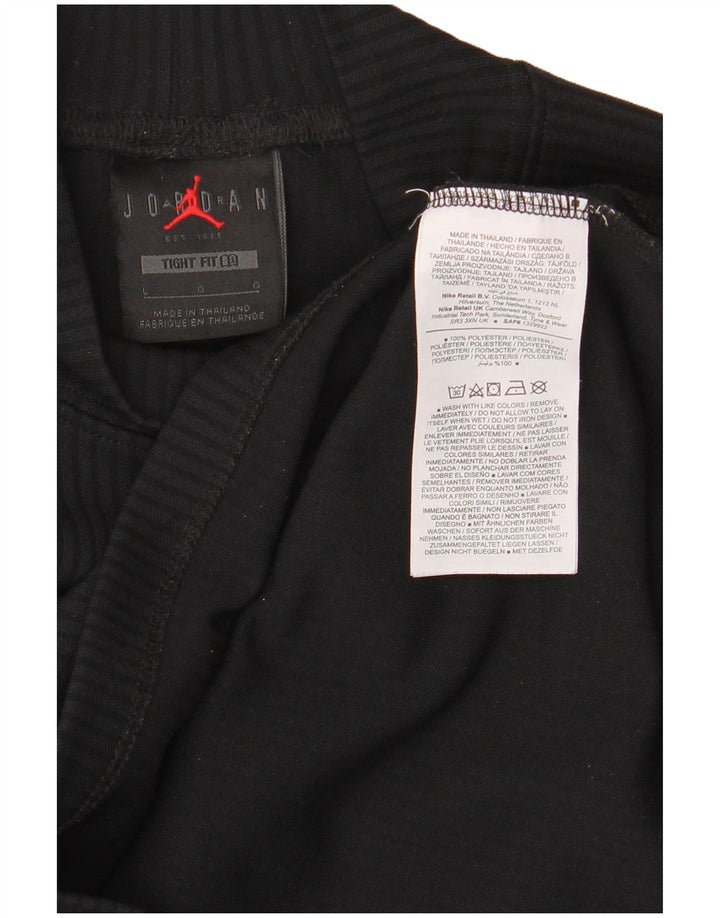 Jordan Womens Tight Fit Top Manga Longa Reino Unido 16 Grande Poliéster Preto