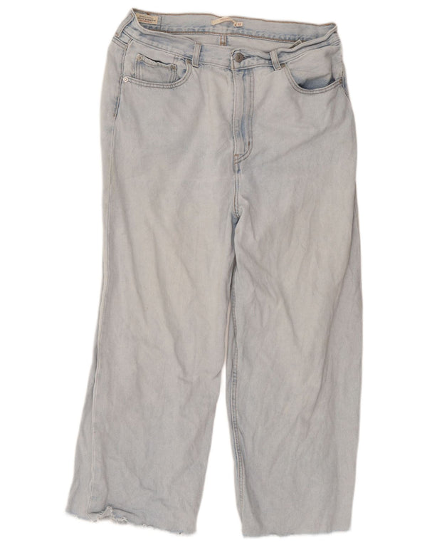 Calça jeans feminina Levi's cropped cintura alta solta W32 L25 algodão azul