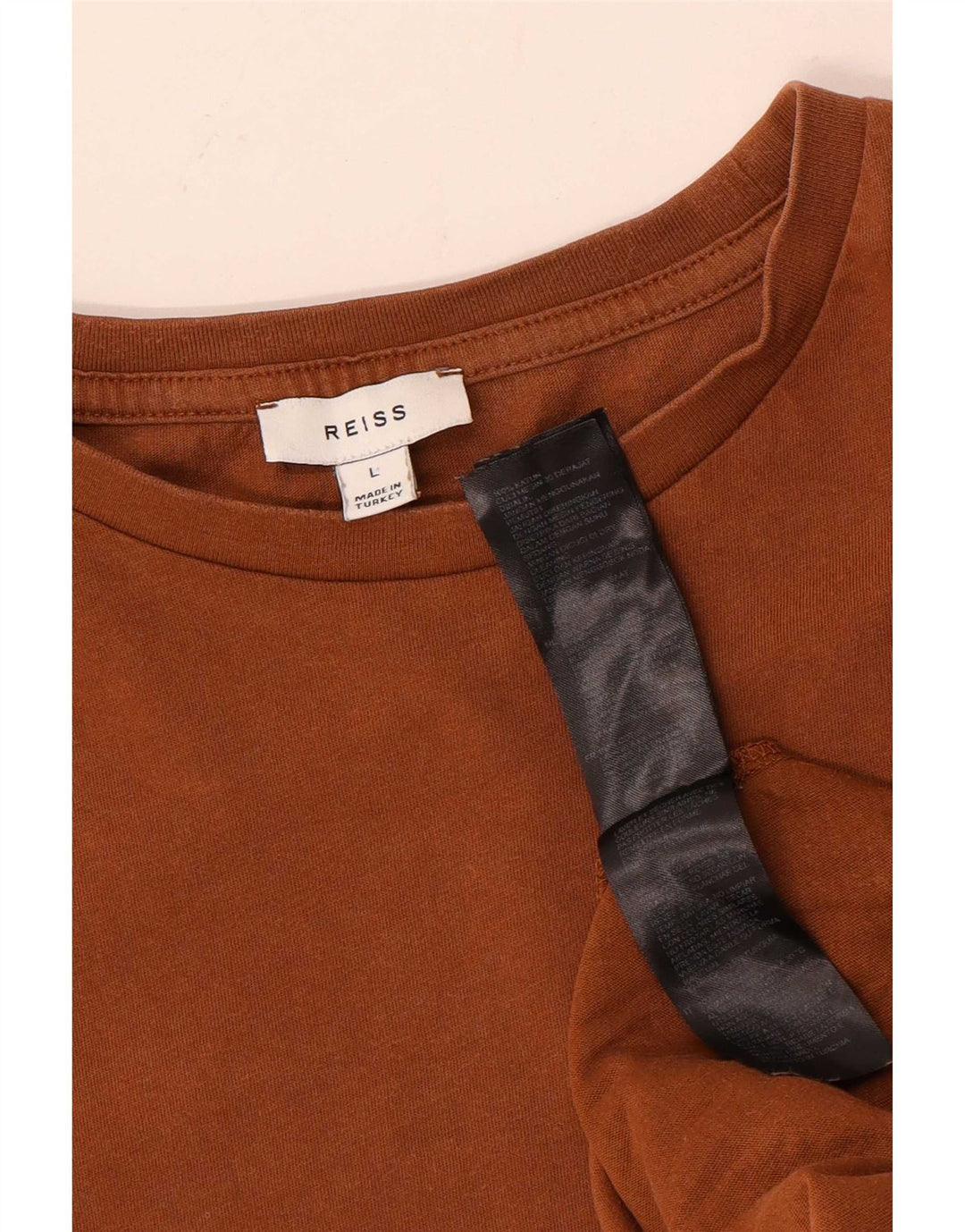 Camiseta feminina Reiss Top grande algodão marrom