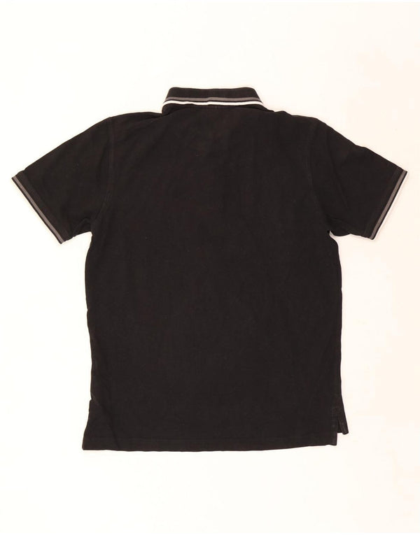 Camisa polo masculina Pierre Cardin de ajuste regular, algodão listrado preto médio