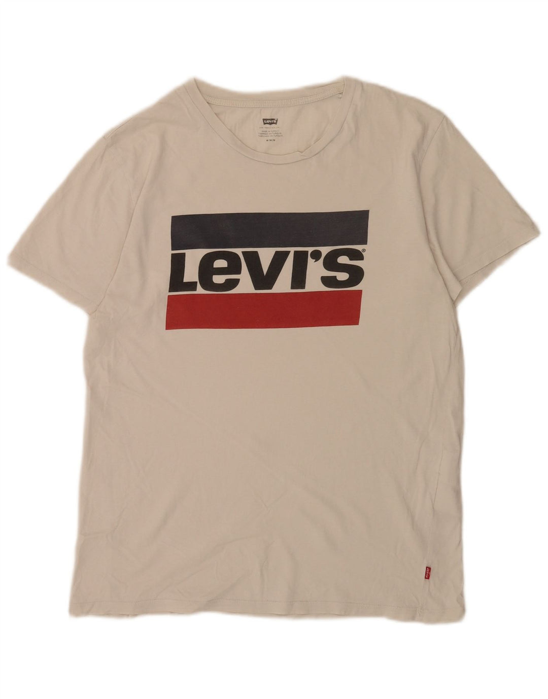Camiseta gráfica masculina Levi's Top médio branco colorblock algodão
