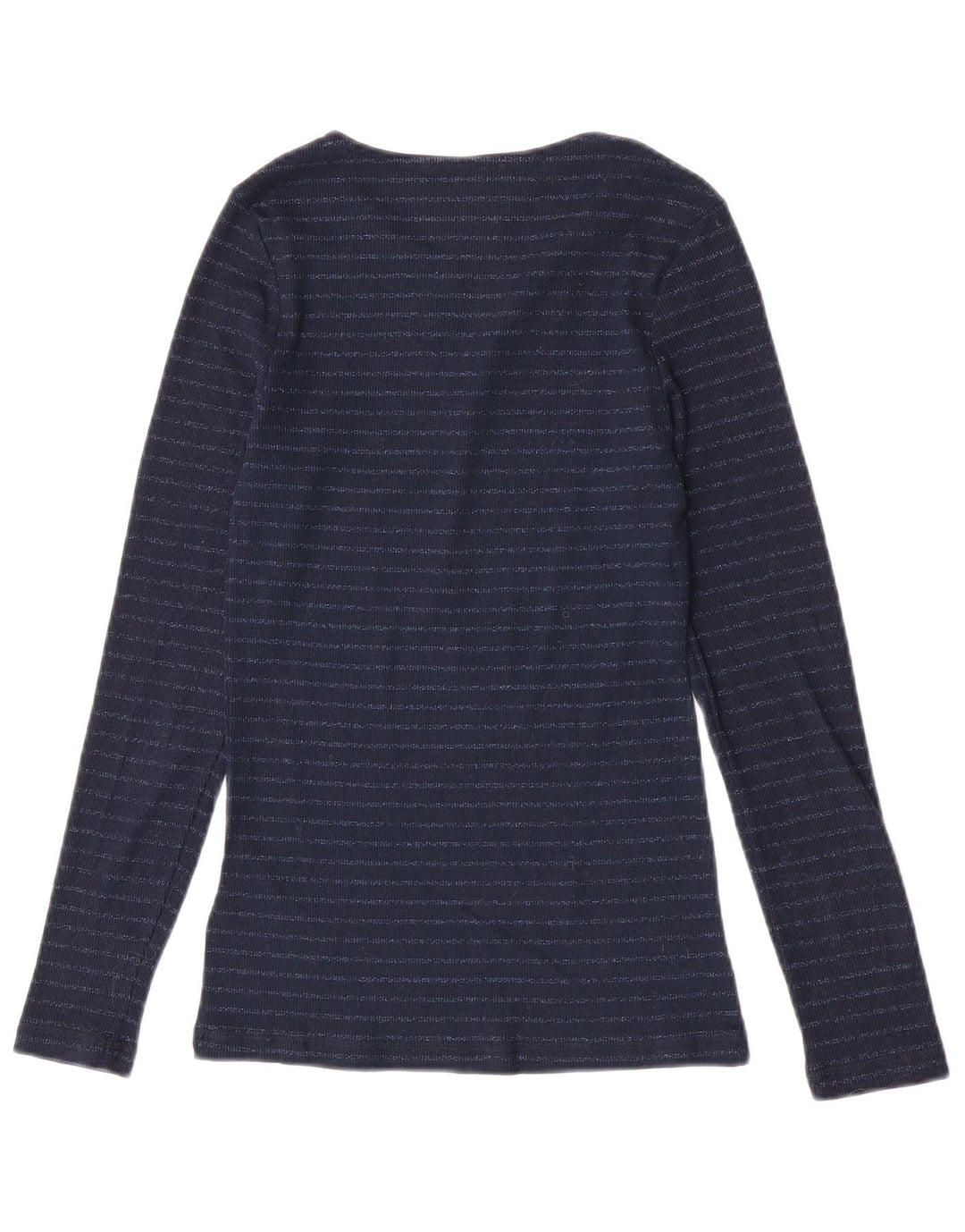 Top feminino Marks & Spencer de manga comprida UK 8 pequeno listrado azul marinho