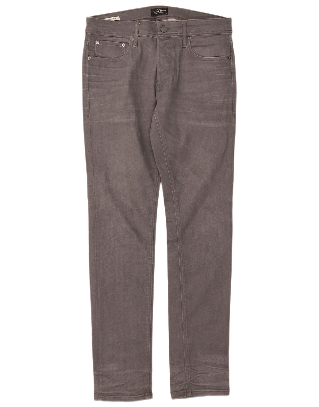 Jack & Jones Masculino Tim Slim Jeans W31 L32 Algodão Cinza