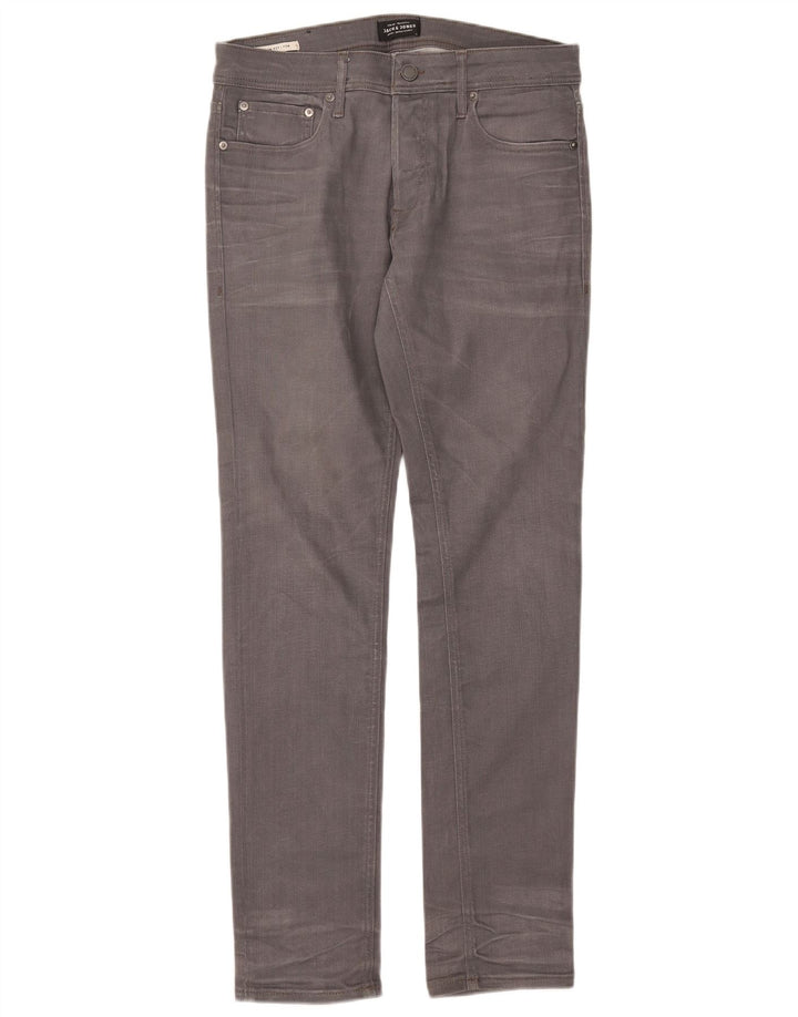 Jack & Jones Masculino Tim Slim Jeans W31 L32 Algodão Cinza