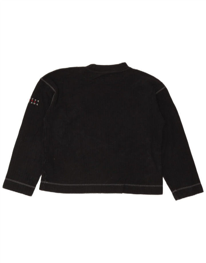 Guess Top feminino de manga comprida UK 14 algodão preto médio