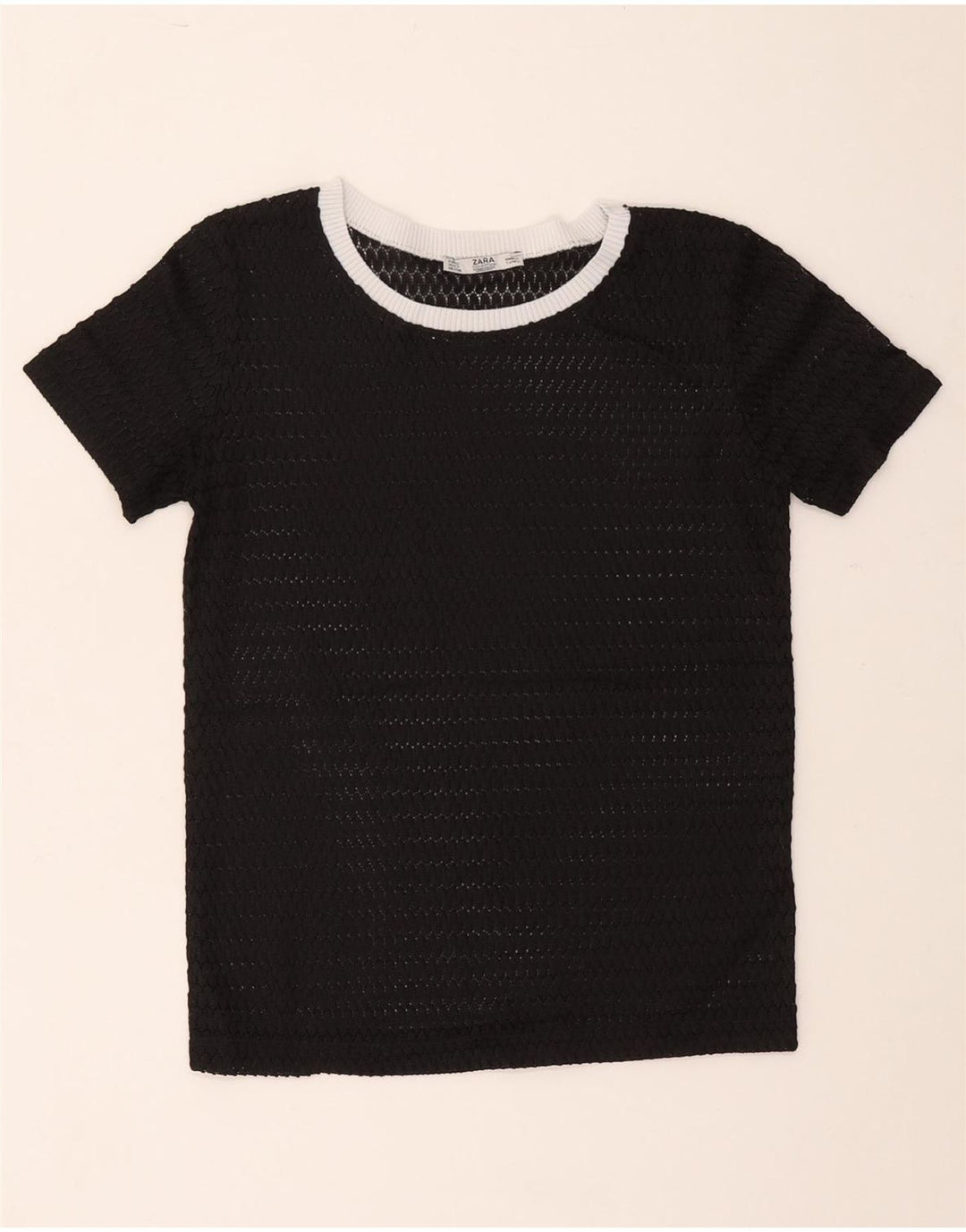 Camiseta feminina transparente Zara UK 10 pequena preta