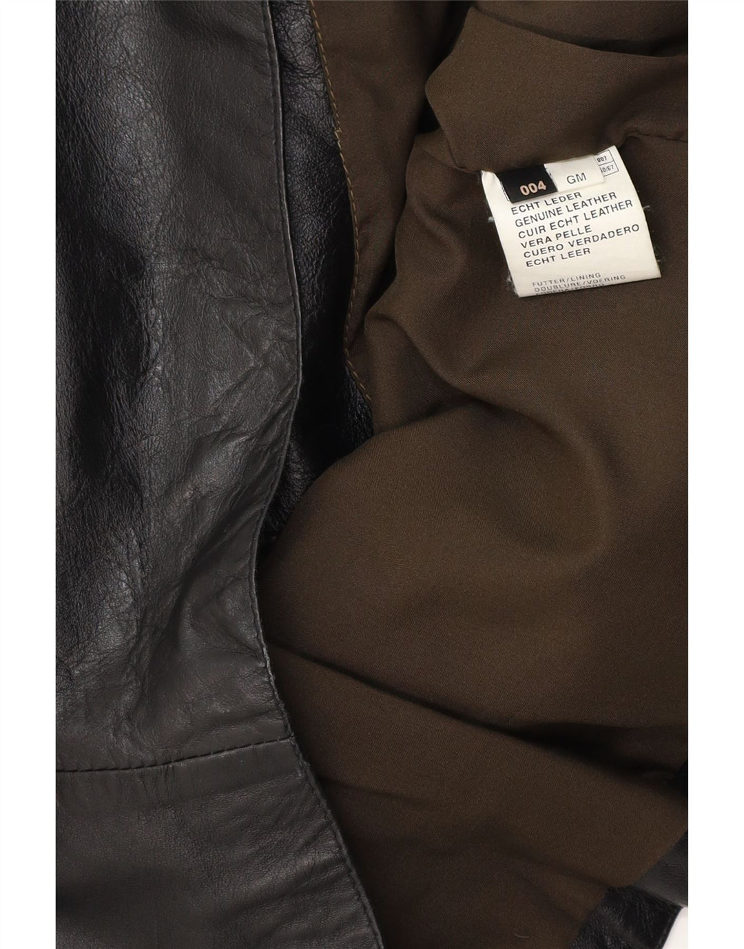 Colete de couro masculino VINTAGE couro preto médio