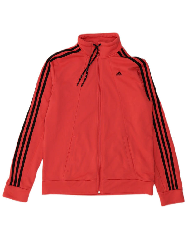 Adidas Womens Climalite Tracksuit Top Jacket UK 16/18 Grande Vermelho Poliéster