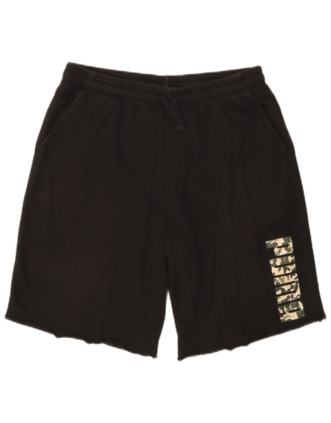 Shorts esportivos gráficos masculinos Puma grandes de algodão preto