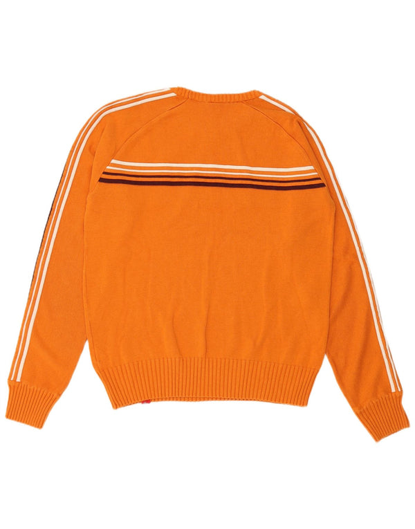 Suéter feminino S.Oliver com gola canoa e algodão listrado laranja UK 18 XL