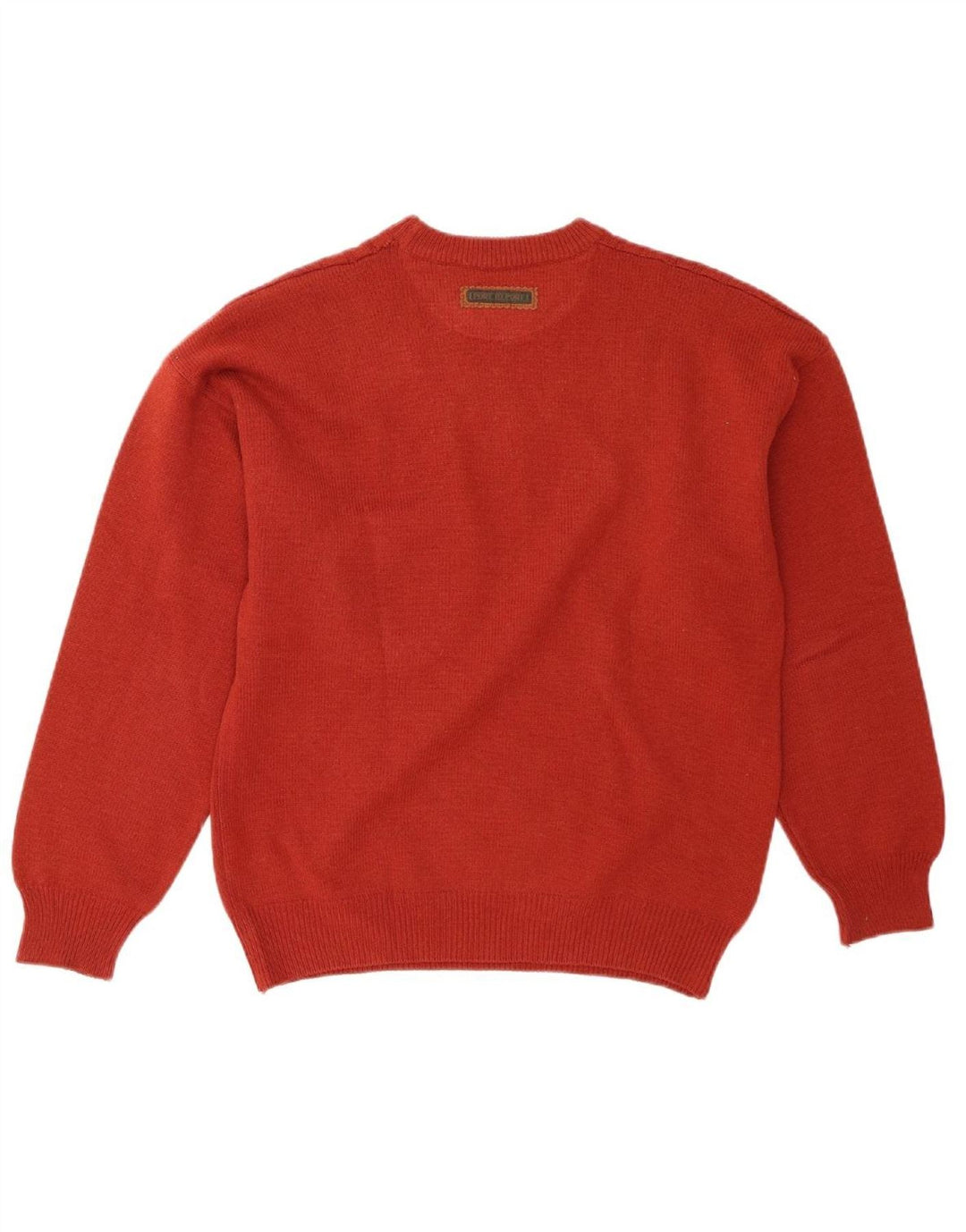 Suéter masculino VINTAGE com gola redonda grande vermelho