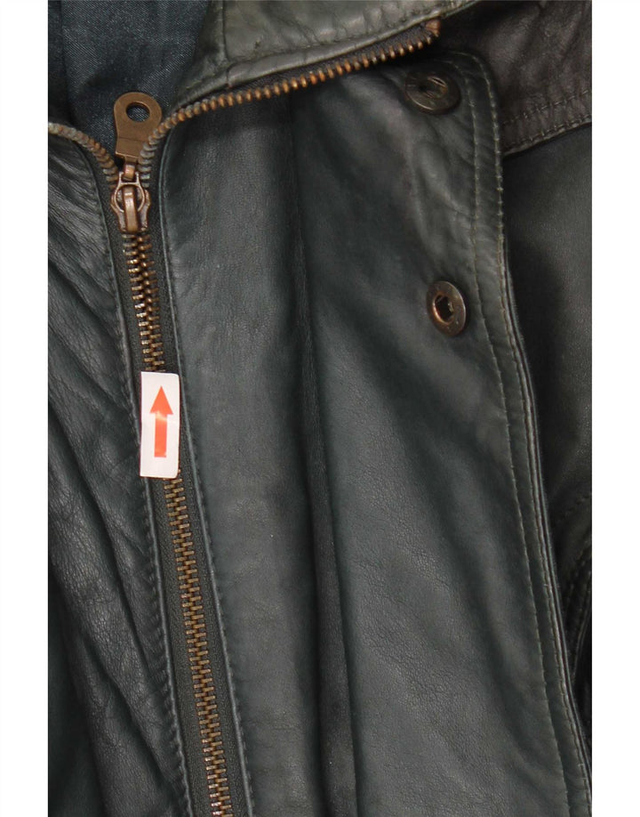 Jaqueta de couro masculina vintage UK 40 grande verde