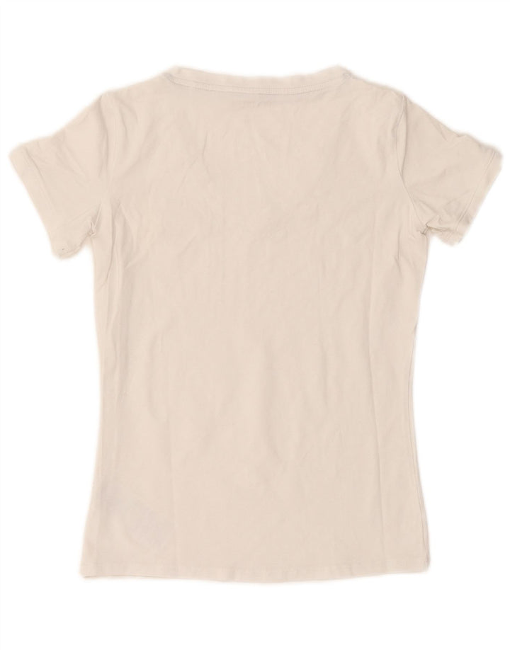 Camiseta feminina Guess UK 12 algodão branco médio