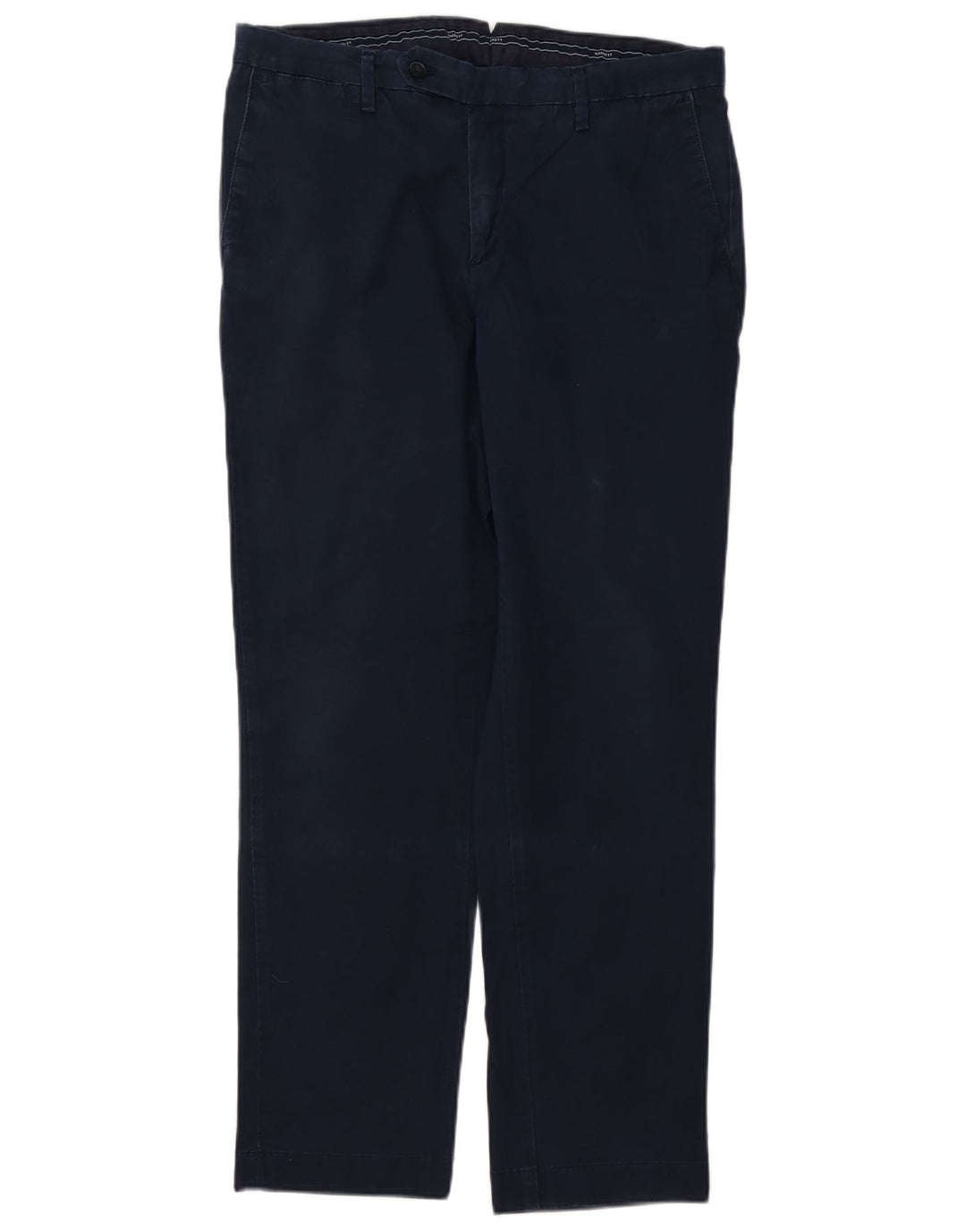 Calças Chino retas masculinas Hackett W34 L32 algodão azul marinho