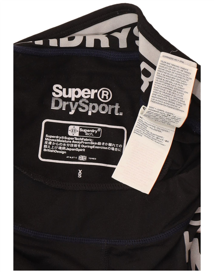 Leggings Capri Superdry Feminino UK 6 XS Preto Poliéster