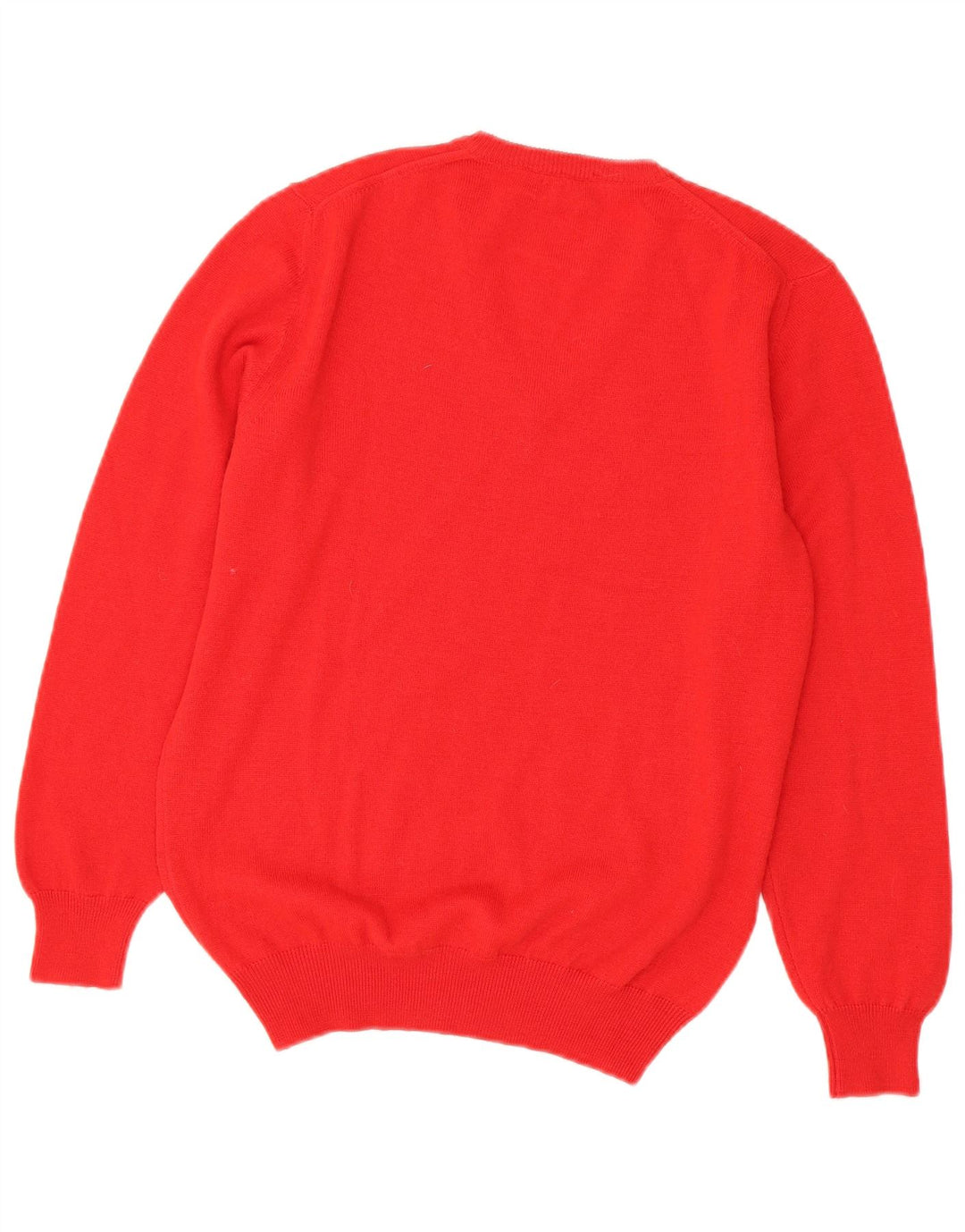 Suéter feminino vintage com decote em V IT 46 grande acrílico vermelho