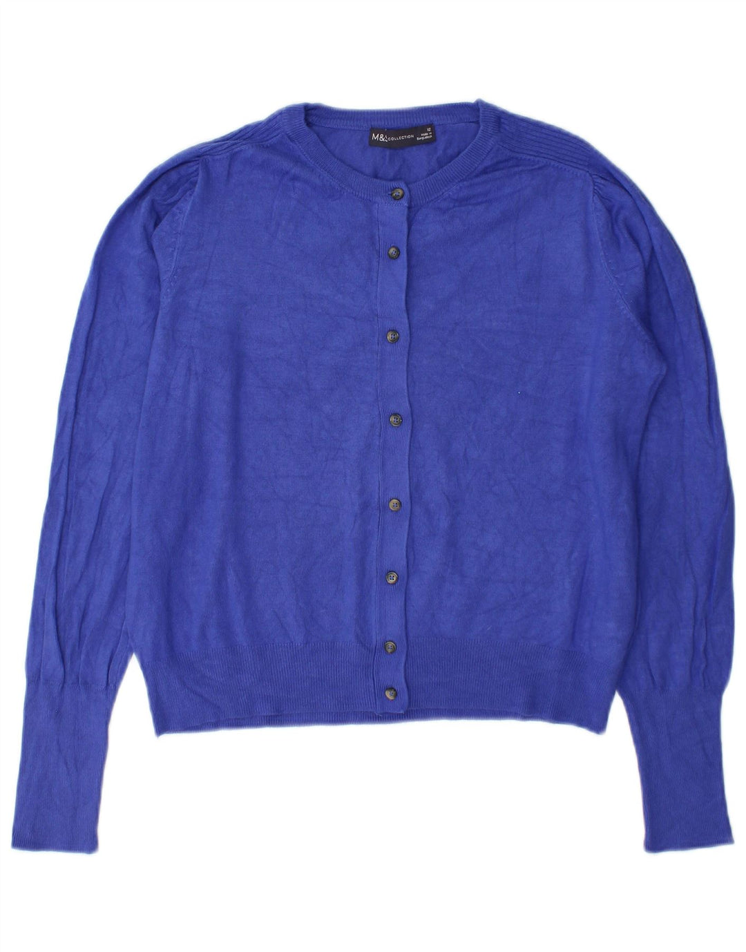 Suéter cardigã feminino Marks & Spencer UK 12 viscose azul médio