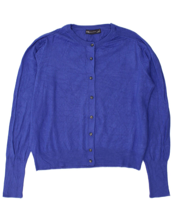 Suéter cardigã feminino Marks & Spencer UK 12 viscose azul médio