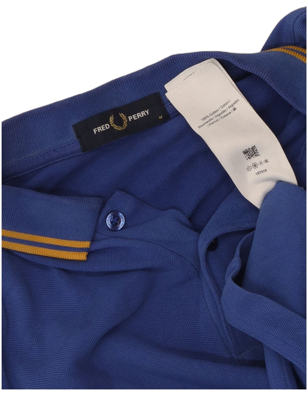 Camisa polo masculina Fred Perry algodão azul médio