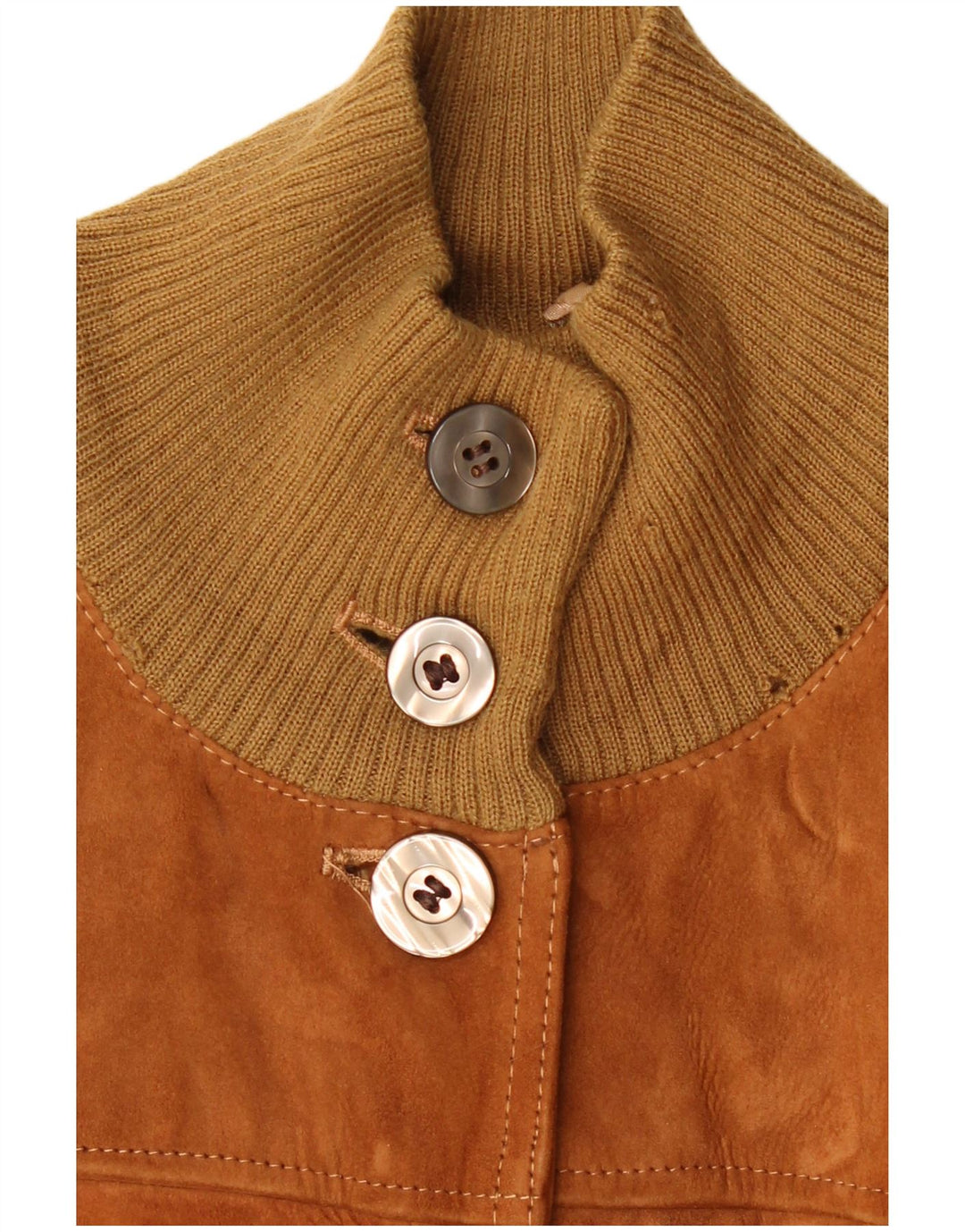 Jaqueta bomber de camurça feminina vintage IT 48 XL couro marrom