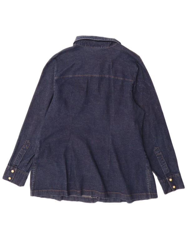 Camisa jeans feminina Levi's UK 18 XL azul marinho algodão