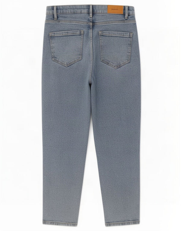 Stradivarius Womens Mom Slim Jeans UK 12 Médio W30 L26 Azul