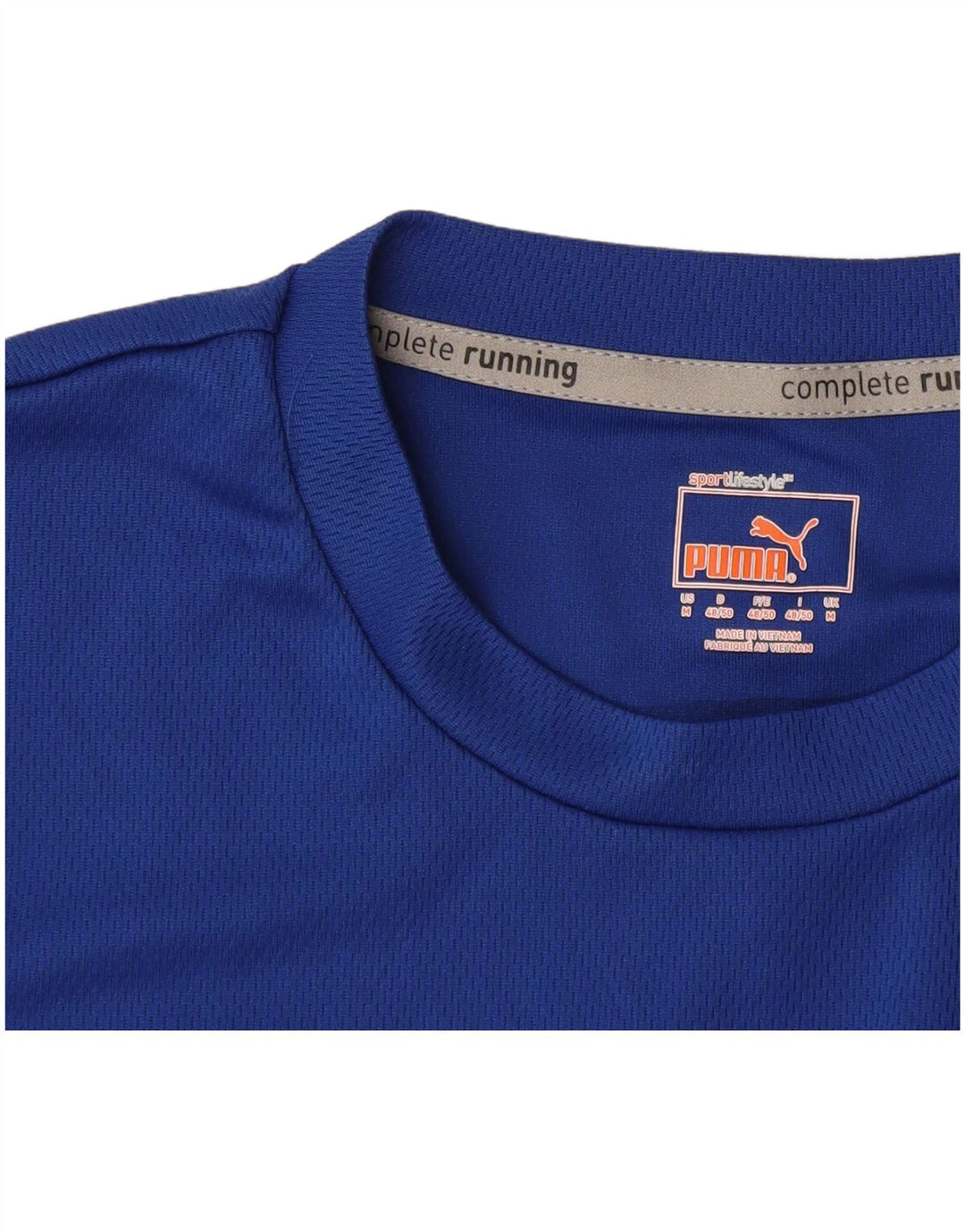 Puma Mens Running T-Shirt Top Médio Azul Colourblock
