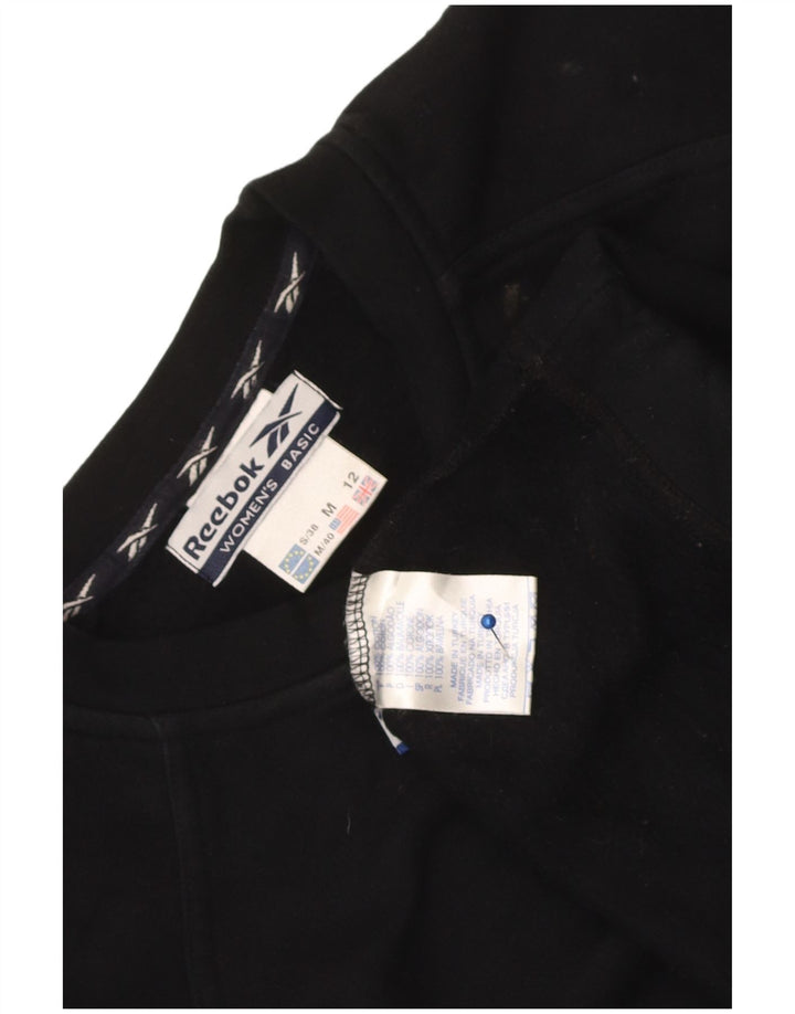 Reebok moletom feminino jumper UK 12 médio algodão preto