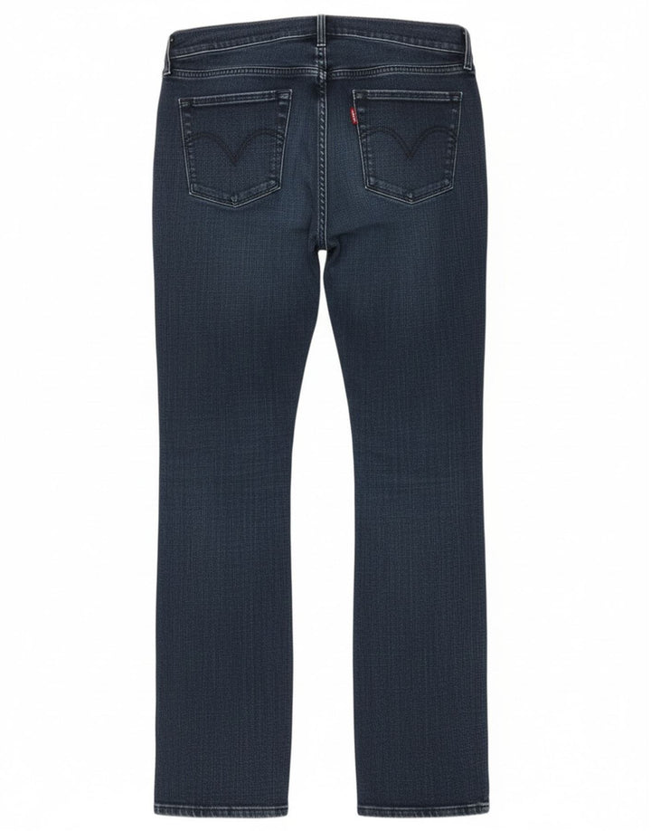 Calça jeans feminina Levi's 505 Straight W31 L32 azul marinho algodão
