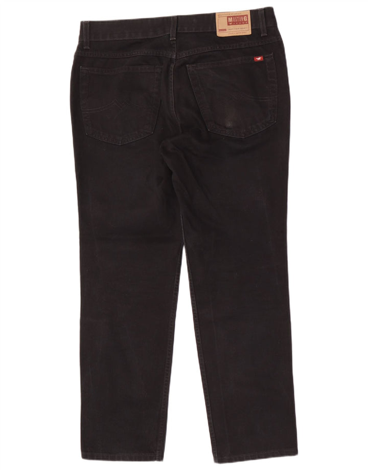 Mustang Mens Straight Jeans W36 L30 Algodão Preto