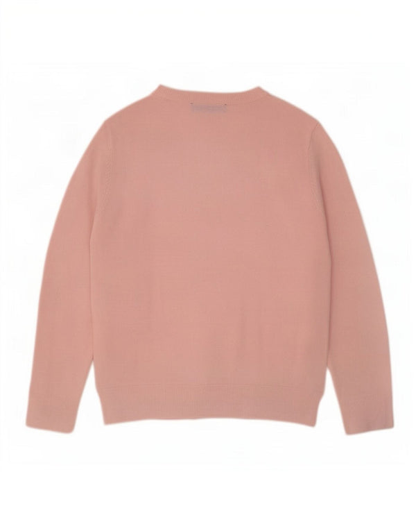 Suéter feminino Marks & Spencer com gola redonda Reino Unido 12 rosa médio