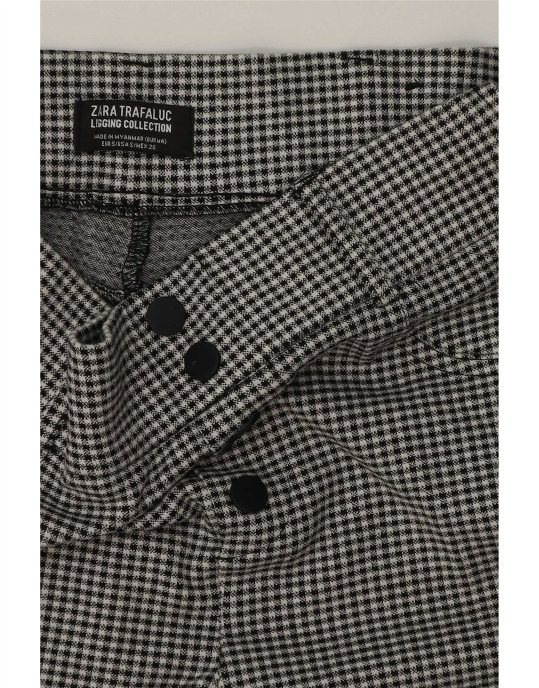 Zara Womens Trafaluc Leggings UK 8 Pequeno Preto Gingham