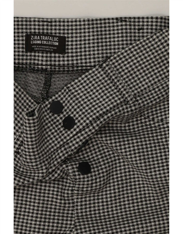 Zara Womens Trafaluc Leggings UK 8 Pequeno Preto Gingham